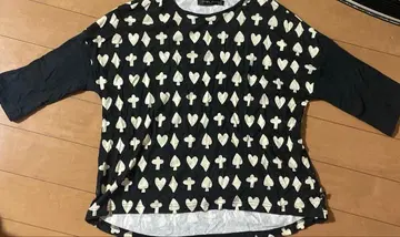 트럼프 무늬 T셔츠 마타노 아츠코 면 100% 와코루