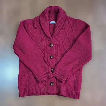 마마이쿠코 케이블 짜임 숄카라 가디건