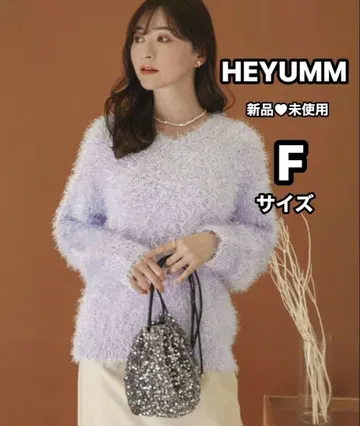 HEYUMM V넥 라메 프린지 스웨터 프리 사이즈