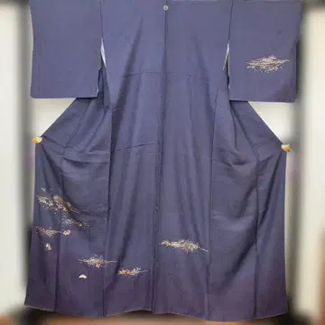 다크 네이비 호몬기 꽃무늬 자수