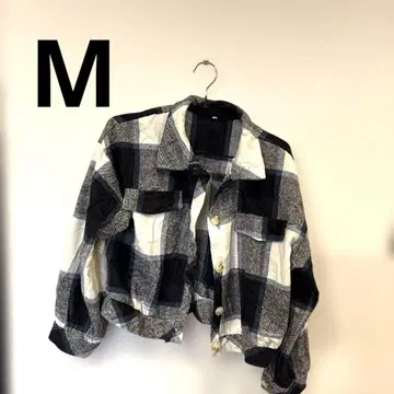 체크 무늬 크롭 자켓 M