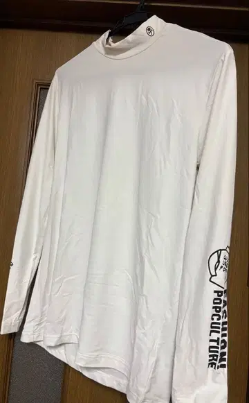 CASTELBAJAC 화이트 모크넥 긴팔 T셔츠