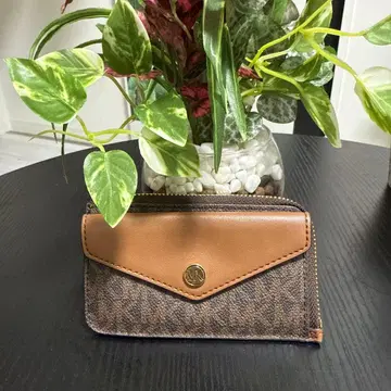 브라운 합성 피혁 코인 케이스