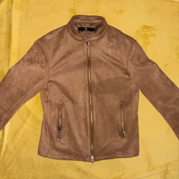 새상품급 CAMBIO 페이크 스웨이드 싱글 라이더 자켓 베이지 M