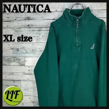 노티카 자수 로고 하프 지퍼 맨투맨 그린 XL 3447