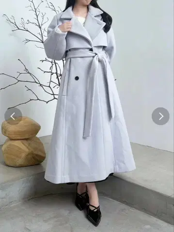 dazzlin 2WAY 컬러 레이디 코트 라이트 그레이