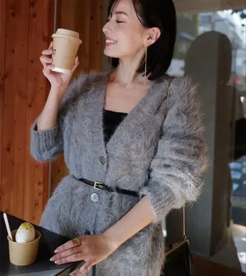 미사용 anuans 수리 알파카 니트 가디건