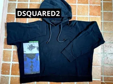 DSQUARED2 그래픽 프린트 후드티 M 블랙