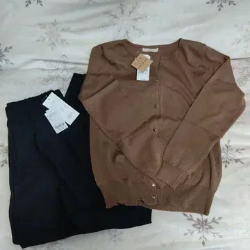 그린 파크 가디건 x 팬츠