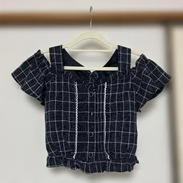 리즈리사 오프숄더 블랙 체크 2way