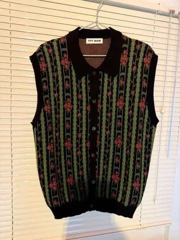 TTT MSW 꽃무늬 니트 베스트 M 사이즈