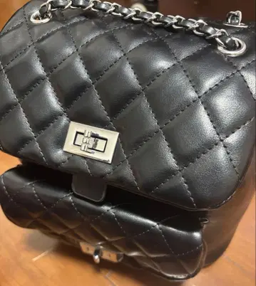 블랙 퀼팅 백팩 백