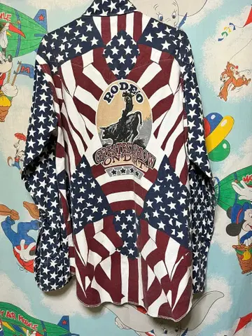 랭글러 wrangler 별 패턴 성조기 rodeo 웨스턴 셔츠