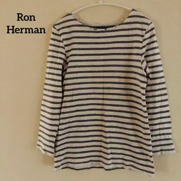론 헤르만 빈티지 가공 보더 티셔츠 그레이 x 화이트 S