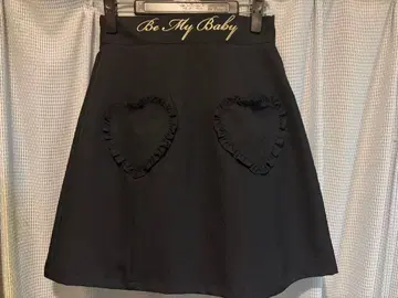 앙크루즈 에이프런 스커트풍 블랙 미니 스커트