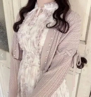 에블린 라메 프릴 꽃무늬 op 핑크