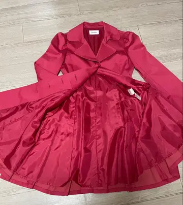 Xmiss 로즈 핑크 롱 코트 사이즈 35