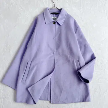 INDIVI 스탠칼라 리버 코트 해밀턴 울 라벤더 38