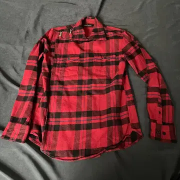 PHENOMENON 빨검 체크 플란넬 셔츠 긴팔