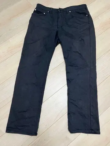 EDWIN 블랙 스트레이트 청바지 38