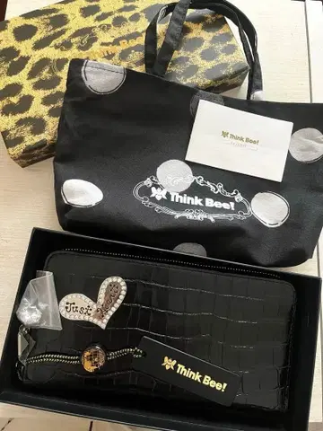 Think Bee! 크로커다일풍 장지갑 블랙 미사용 새상품 박스 포함