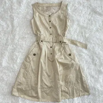 에프데 ef-de 트렌치 무릎 기장 원피스 M 벨트 슬리브리스 일본제