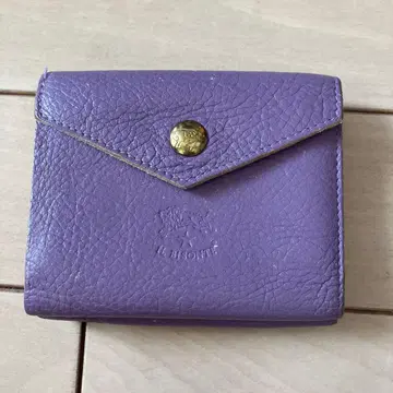가죽제 보라색 접이식 지갑