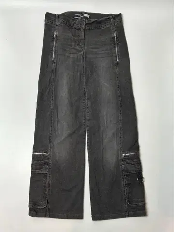 SPORTMAX CODE 그레이 카고 팬츠 와이드 데님 허리 78cm