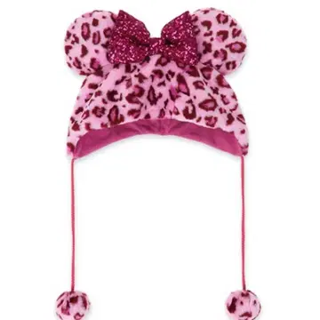 미니 팬캡 레오파드 무늬 핑크