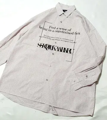 HARE 로고 스트라이프 빅 셔츠 버튼 셔츠