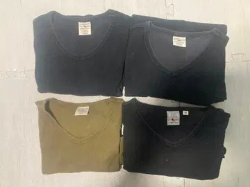 아비렉스 스테디셀러 V넥 무지 반팔 T셔츠 4장 세트