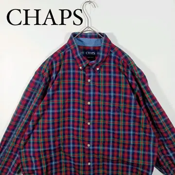 CHAPS 체크 무늬 버튼 다운 셔츠 XL