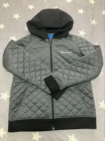 Champion 퀼팅 후드티 지퍼 블루종 아우터 카키 M