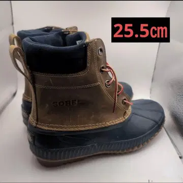 SOREL 방수 하이컷 부츠 브라운/네이비 25.5cm