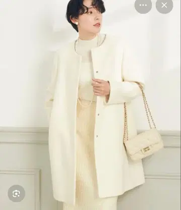 미사용 노리즈소피 KIWI LAMB 노카라 코트 화이트 36