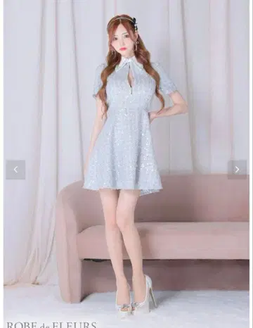 ROBE de FLEURS 스카이블루 A라인 드레스