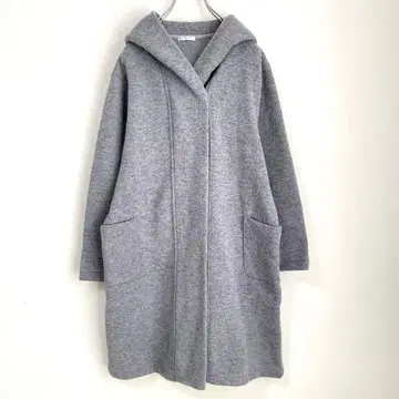 그라시아 따뜻한 후디 롱 코트 속기모 그레이 가을/겨울 출퇴근 외출 L