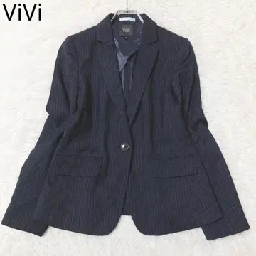 비비 테일러드 자켓 스트라이프 워셔블 네이비 사이즈 13