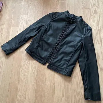 무인양품 블랙 가죽 자켓
