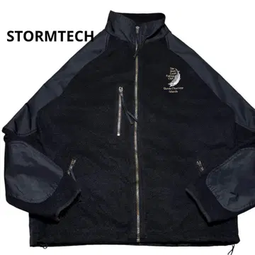 STORMTECH 플리스 자켓 아우터 블랙 기업 로고 자수 물고기
