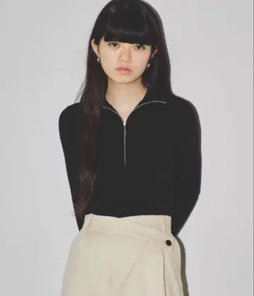 투데이풀 todayful 하프 지퍼 리브 니트