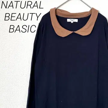 NATURAL BEAUTY BASIC 니트 원피스 칼라 울 혼방