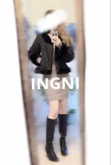 INGNI 아우터 코트 페이크 무스탕 라이더 블랙 거의 미사용