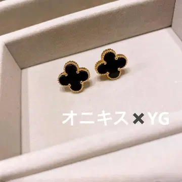 클로버 귀걸이 오닉스