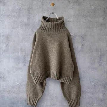 새상품급 로쏘 F by ROSSO 터틀 숏 니트 + 코쿤 원피스