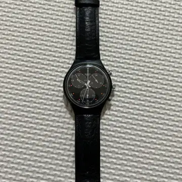 Swatch 1990 블랙 크로노그래프 남성용 시계 새상품급