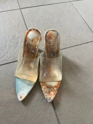 yellow 대리석 패턴 힐