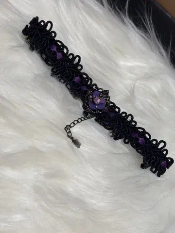 ANNA SUI 플라워 레이스 초커 블랙 퍼플