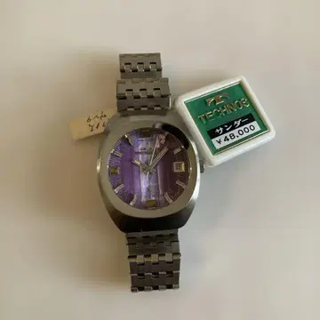 테크노스 자동 시계 보라색