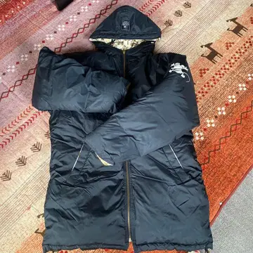 미키 마우스 후드 부착 다운 자켓 블랙